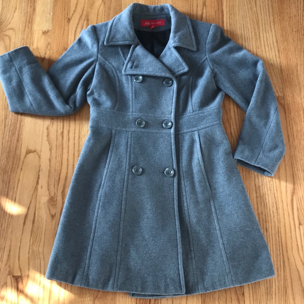 Anne Klein Peacoat, grey wool blend, xsmall